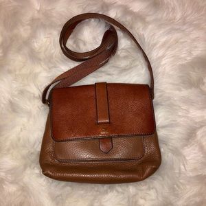 Fossil Brown Leather cross body bag